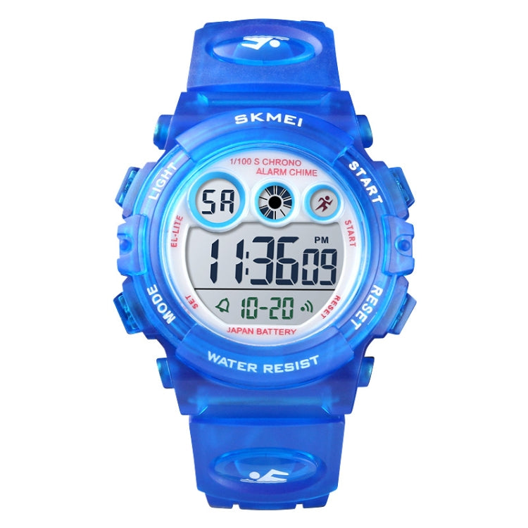 SKMEI 1451 LED Digital Stopwatch Chronograph Luminous Children Sports Electronic Watch, 1451(Transparent Sky Blue), 1451(Transparent Rose Red), 1451(White Shell Blue Circle), 1451(Yellow Shell Blue Circle), 1451(Black Shell Blue Circle)