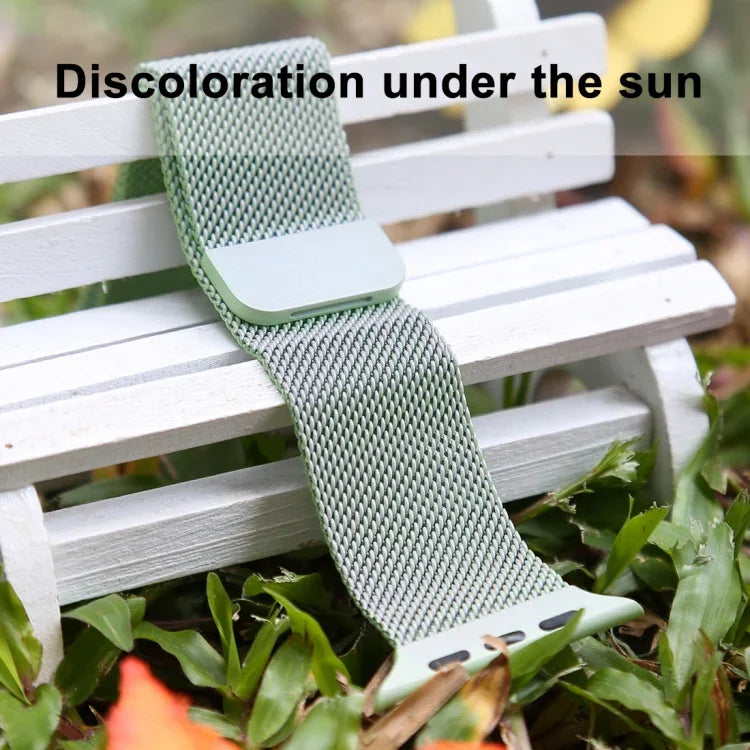 For Apple Watch Series 7 41mm / 6 & SE & 5 & 4 40mm / 3 & 2 & 1 38mm Color-changing Magnetic Nylon Watch Band, 40mm