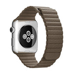 For Apple Watch 42mm Loop Magnetic Closure Clasp PU Leather Watch Band