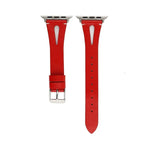 Simple V-shaped Leather Watch Band for Apple Watch Series 7 41mm / 6 & SE & 5 & 4 40mm / 3 & 2 & 1 38mm