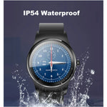 SMA-Round 1.28 inch Color Touch Screen Bluetooth Smart Watch, Waterproof, Support Voice Control / Heart Rate Monitor / Sleep Monitor / Bluetooth Camera, Compatible with Android and iOS System, SMA-Round/Orange Leather Strap, SMA-Round/Silver Leather St...