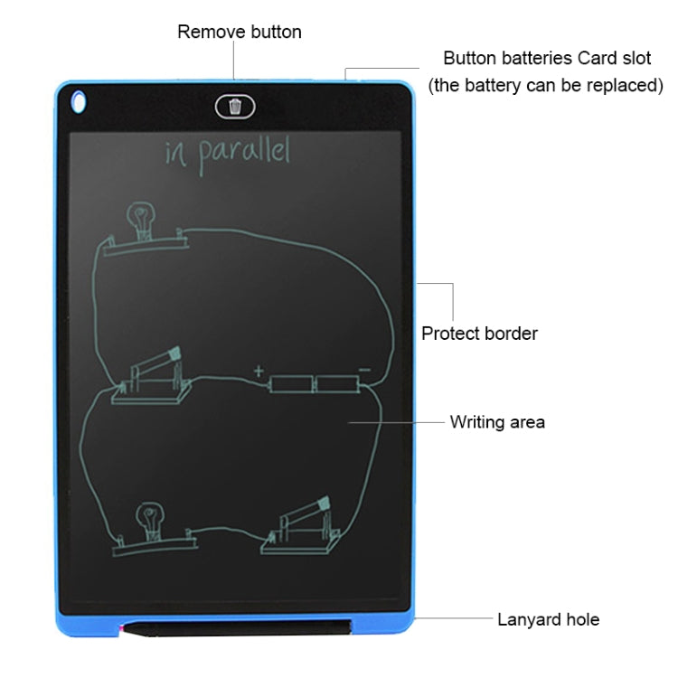 Portable 12 inch LCD Writing Tablet Drawing Graffiti Electronic Handwriting Pad Message Graphics Board Draft Paper with Writing Pen, 12 inch Blue, 12 inch Red, 12 inch White, 12 inch Black, 12 inch Green