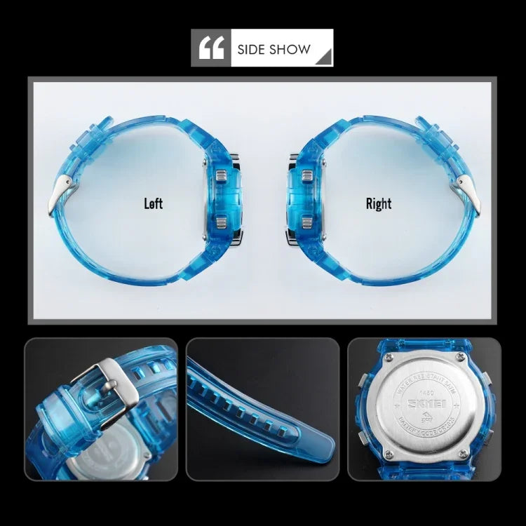 SKMEI 1450 Women Transparent Digital Watch 50m Waterproof Sports Watch with LED Light