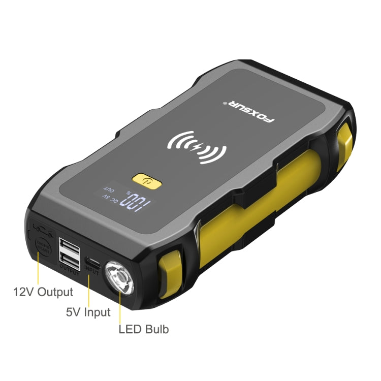 FOXSUR FJS-800 12V Car Multifunctional Wireless Charging Emergency Start Power Supply, FJS-800