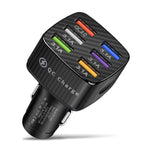 BK-360 6 in 1 QC3.0+3.1A USB luminescent Car Charger, BK-360