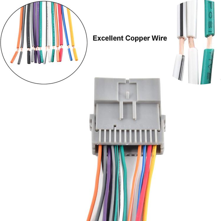 Car Stereo Radio Wiring Pigtail Harness for GMC, Power Cable for GMC + ACC + Antenna Adapter, For Chevrolet / Chrysler / GMC / Buick