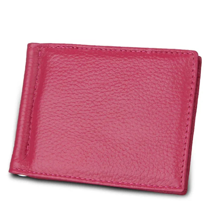Cowhide Leather Litchi Texture Card Holder Wallet RFID Blocking Coin Purse Card Bag Protect Case with 6 Card Slots, Size: 110*82*8mm