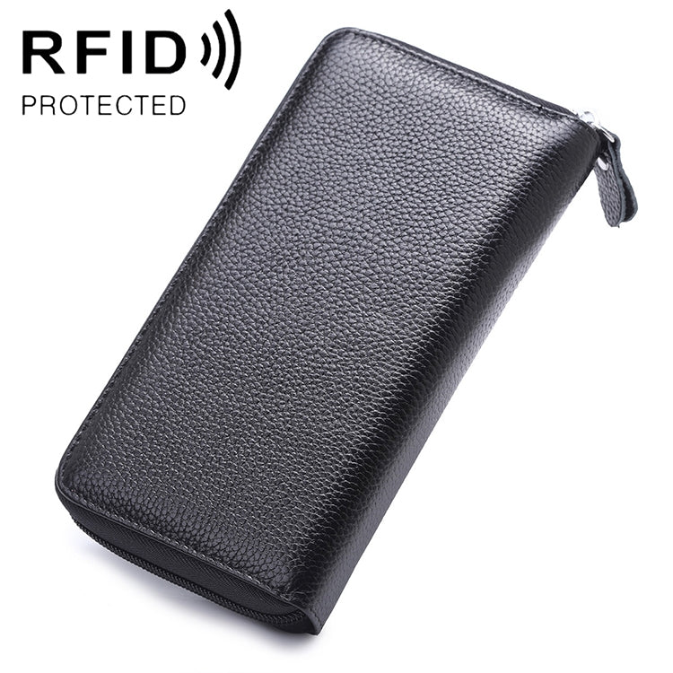 902 Antimagnetic RFID Litchi Texture Women Large Capacity Hand Wallet Purse Phone Bag with Card Slots