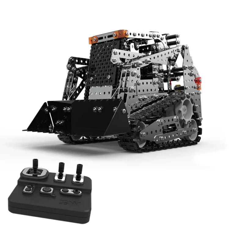 MoFun SW(RC)-008 2.4G Wireless Remote Control 10-channel Caterpillar Forklift Children DIY Stainless Steel Assembled Toy, SW(RC)-008