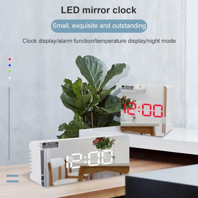 TS-S69-R Multifunctional LED Alarm Clock Battery / Plug-in Charging Dual-purpose Make-up Mirror Clock, TS-S69-G, TS-S69-HW