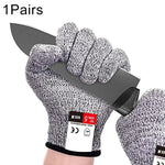A Pair Cut-resistant Gardening Gloves HPPE Food-grade 5-Level Anti-cutting Anti-wear Safety Working Gloves, Size: M, Length: 22cm, Size: M/Black, Size: M/White