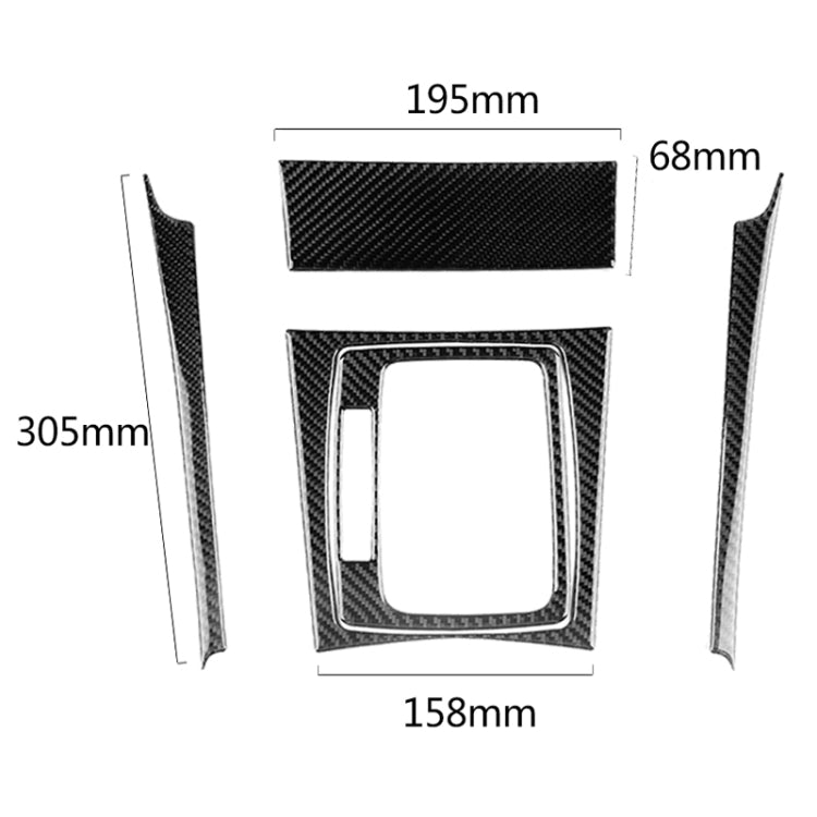 5 PCS Car Carbon Fiber Left Drive Gear Position Panel Decorative Sticker for Mercedes-Benz W204 2007-2013, Left Drive Gear Position