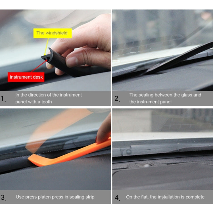 1.5m Car Instrument Desk Decorative Strip Rubber Chrome Decoration Strip  Seal, 1.5m