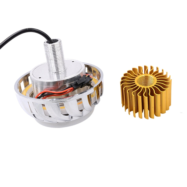 Motorcycle 30W DC 12V-85V LED Headlight Lens Built-in Whirlwind Double Aperture Angle Eyes + Devil Eye, Red Light (Whirlwind), Blue Light (Whirlwind)