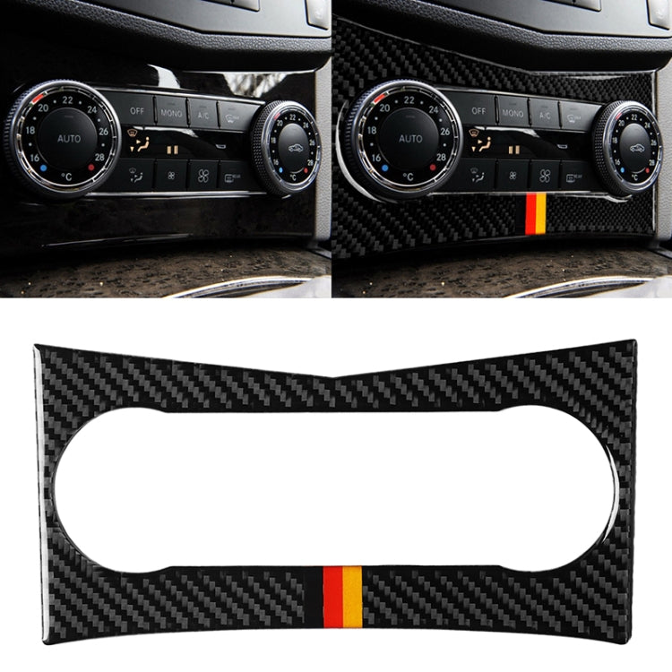 Car German Flag Carbon Fiber Air Conditioning Panel Decorative Sticker for Mercedes-Benz W204 C Class 2007-2010, Air Conditioning (German Flag)
