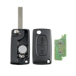 For PEUGEOT 2 Buttons Intelligent Remote Control Car Key with PCF7961 Integrated Chip & Battery & Holder & Slotted Key Blade & ASK Signal, Frequency: 433MHz, 2 Buttons with Slotted Key Blade