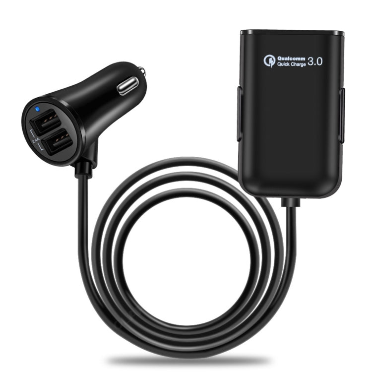 HMQ-C801 1.8m 8A Max 4 Ports USB Car Charger with Extending USB HUB for Front & Back Seat Charging, HMQ-C801