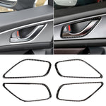 4 PCS Car Carbon Fiber Door Inner Handle Frame Decorative Sticker for Mazda Axela 2014 / 2017-2018, Door Inner Handle Frame