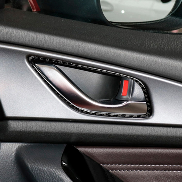 4 PCS Car Carbon Fiber Door Inner Handle Frame Decorative Sticker for Mazda Axela 2014 / 2017-2018, Door Inner Handle Frame
