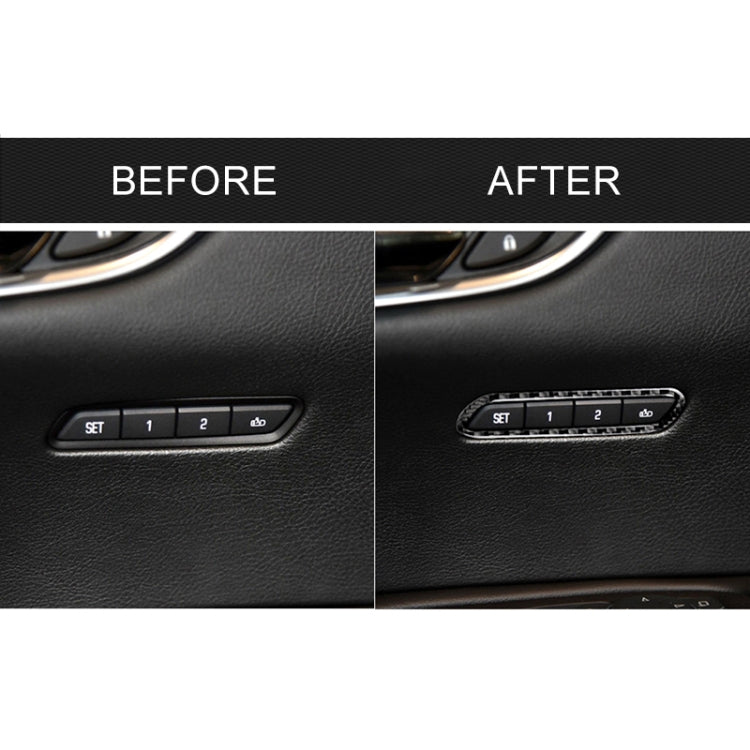 Car Carbon Fiber Seat Memory Adjustment Decorative Sticker for Cadillac XT5 2016-2017, Left Drive, Seat Memory Adjustment