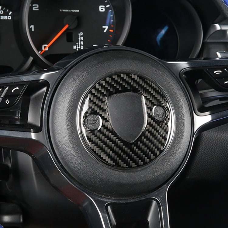 Carbon Fiber Car Steering Wheel Decorative Sticker for Porsche Macan, Steering Wheel