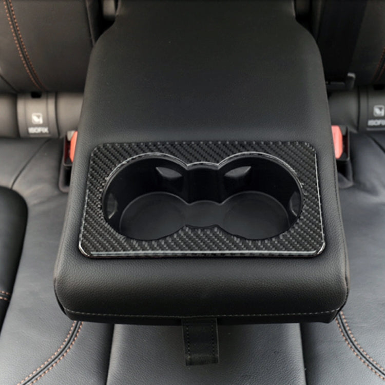 Carbon Fiber Car Rear Water Cup Frame Decorative Sticker for Jaguar F-PACE, Rear Water Cup Frame