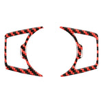2 in 1 Car Carbon Fiber Headlight Switch Button Frame Decorative Sticker for Ford Mustang 2015-2020, Headlight Switch Button