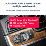 Car Headlight Switch Panel for BMW 5 Series 2010-2017, Left Driving Medium Configuration Version, Headlight Switch Panel Medium Configuration Version