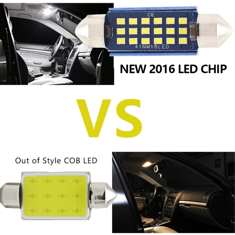 2pcs 39mm DC12-24V / 1W / 6000K / 60LM 15LEDs SMD Car Reading Lamp Dome Light, 39mm