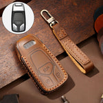 Hallmo Car Cowhide Leather Key Protective Cover Key Case for Audi A6L / A8L / A4 / A7 / A5 A Style, For Audi A6L A Style