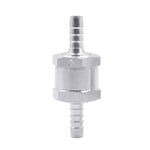 Car 6mm Aluminium Alloy Fuel Petrol One Way Non Return Check Valve, 6mm Silver