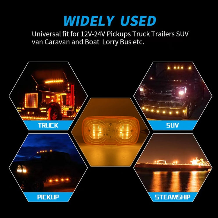 2pcs MK-106 Truck 12LEDs Side Marker Light, MK-106 (Red Light), MK-106 (Yellow Light)