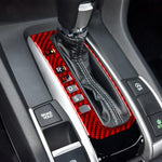 Car Carbon Fiber Gear Button Frame Decorative Sticker for Honda Tenth Generation Civic 2016-2019, Left Drive, Gear Button Left Drive