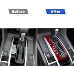 Car Carbon Fiber Gear Button Frame Decorative Sticker for Honda Tenth Generation Civic 2016-2019, Left Drive, Gear Button Left Drive