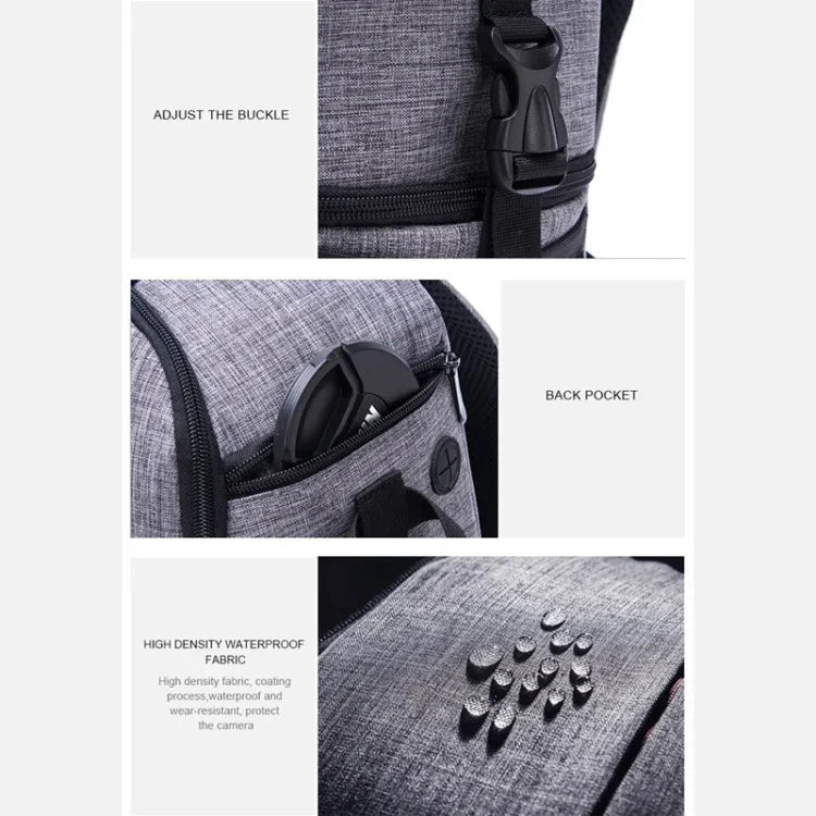 Multi-functional Waterproof Nylon Shoulder Backpack Padded Shockproof Camera Case Bag for Nikon Canon DSLR Cameras