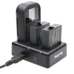Dual Batteries Charger + Remote Control Charger with USB Cable for GoPro HERO7 Black /6 /5 (AHDBT-501), Batteries not included, Battery+Remote Control Charger