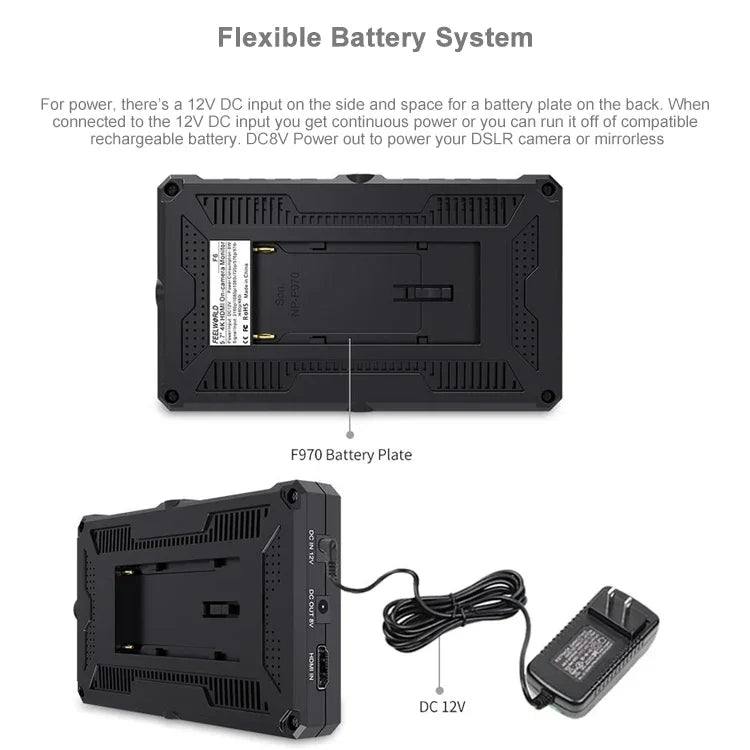 FEELWORLD F6 1920x1080 5.5 inch IPS Screen HDMI 4K Camera Field Monitor, F6