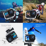 45m Waterproof Housing Protective Case with Buckle Basic Mount & Screw For GoPro HERO10 Black / HERO9 Black, For GoPro HERO9 Black