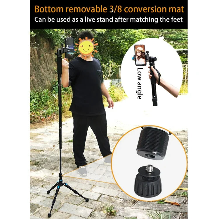 BEXIN P308B Portable Travel Outdoor DSLR Camera Aluminum Alloy Monopod Holder, P308B