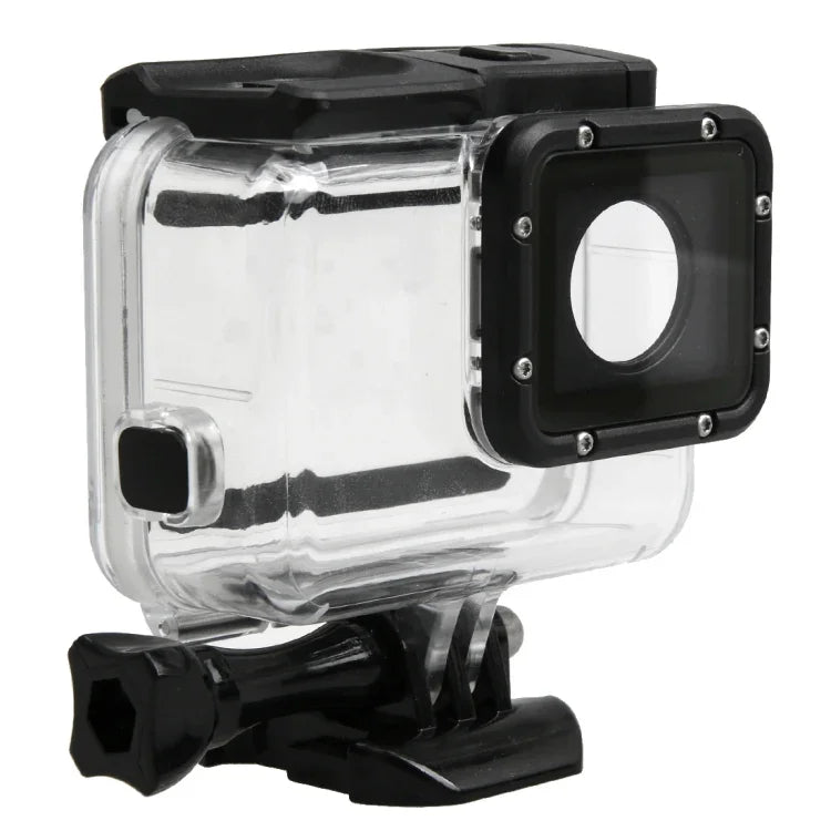 For GoPro HERO5 30m Waterproof PC & ABS Housing Protective Case + Touch Back Cover with Buckle Basic Mount & Long Screw, Backcover Size: 7 x 6 cm, Protective Case