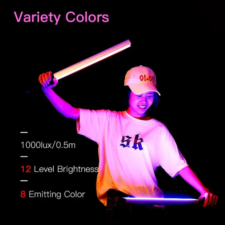 LUXCeO Q508A 8 Color Photo LED Stick Video Light Waterproof Handheld LED Fill Light Flash Lighting Lamp with Remote Control, Q508A