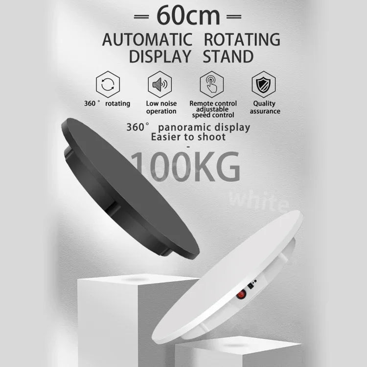 60cm Electric Rotating Display Stand Props Turntable, Load: 100kg, Plug-in Power, EU Plug, 60cm, EU Plug
