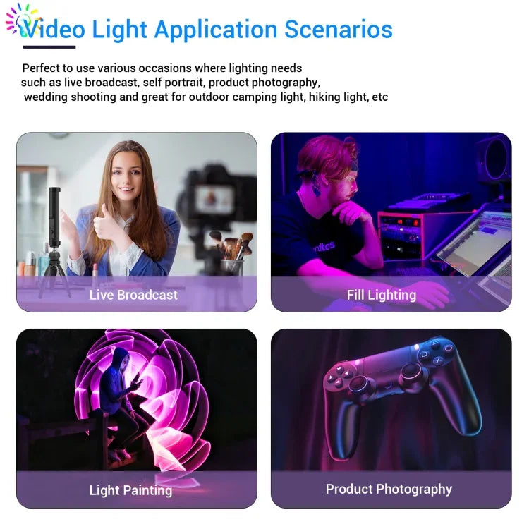 LUXCeO P100 RGB Photo Video Light Stick Handheld Fill Light with Remote Control, P100