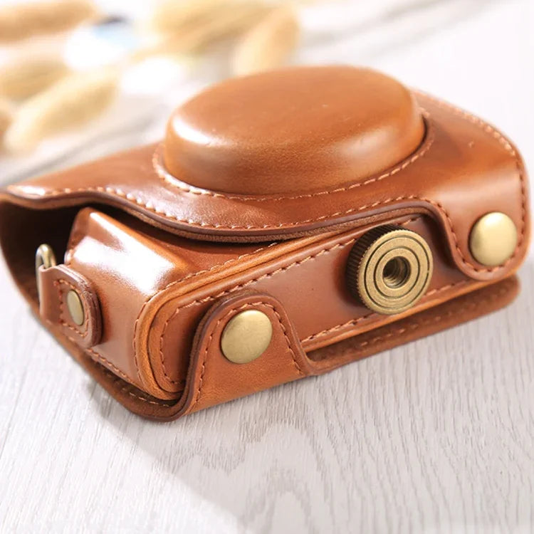 Full Body Camera PU Leather Case Bag with Strap for Canon G9X / G9X II, For G9X