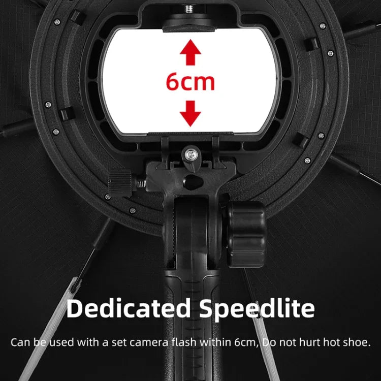 TRIOPO KS55 55cm Speedlite Flash Octagon Parabolic Softbox Diffuser with Bracket Mount Handle, KS55