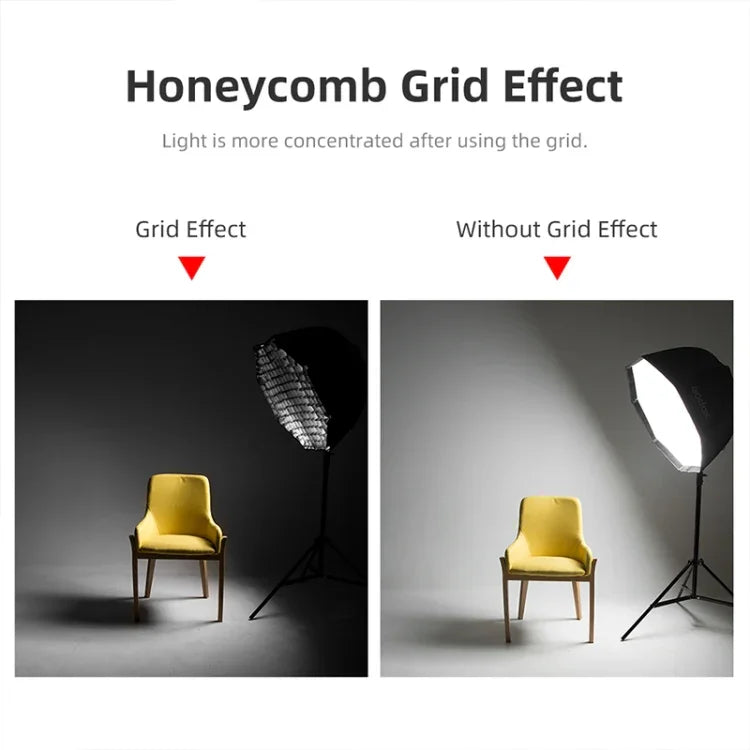TRIOPO S65 Diameter 65cm Honeycomb Grid Octagon Softbox Reflector Diffuser for Studio Speedlite Flash Softbox, Diameter 65cm