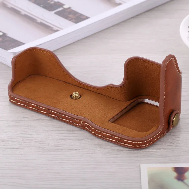 1/4 inch Thread PU Leather Camera Half Case Base for Sony ILCE-A9 / A9 / A7RIII, For Sony A9