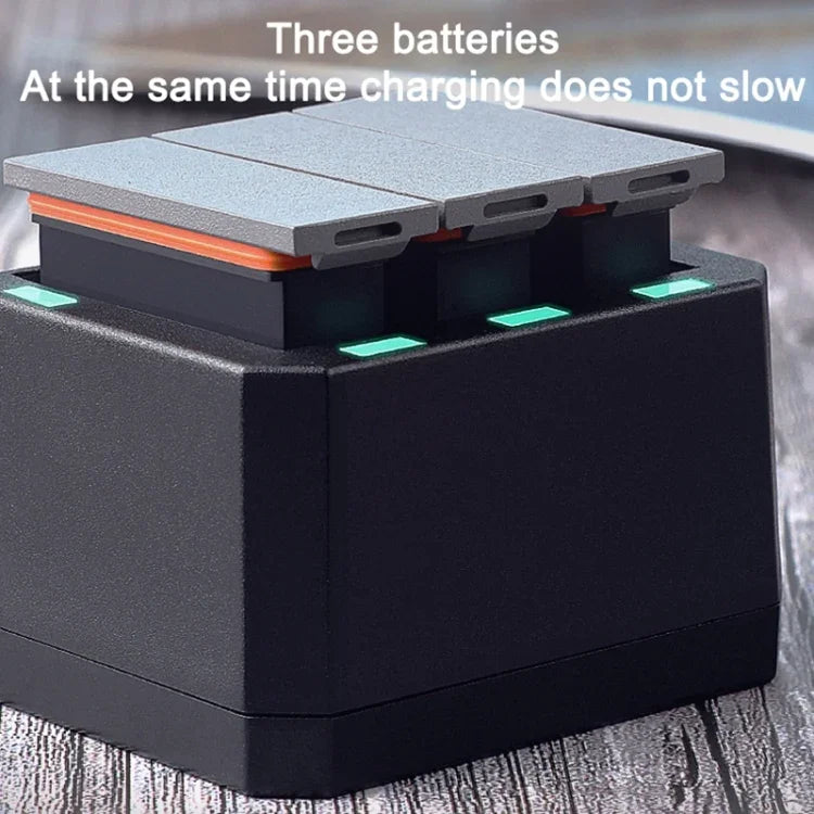 USB Triple Batteries Charger with LED Indicator Light for DJI OSMO Action, Charger