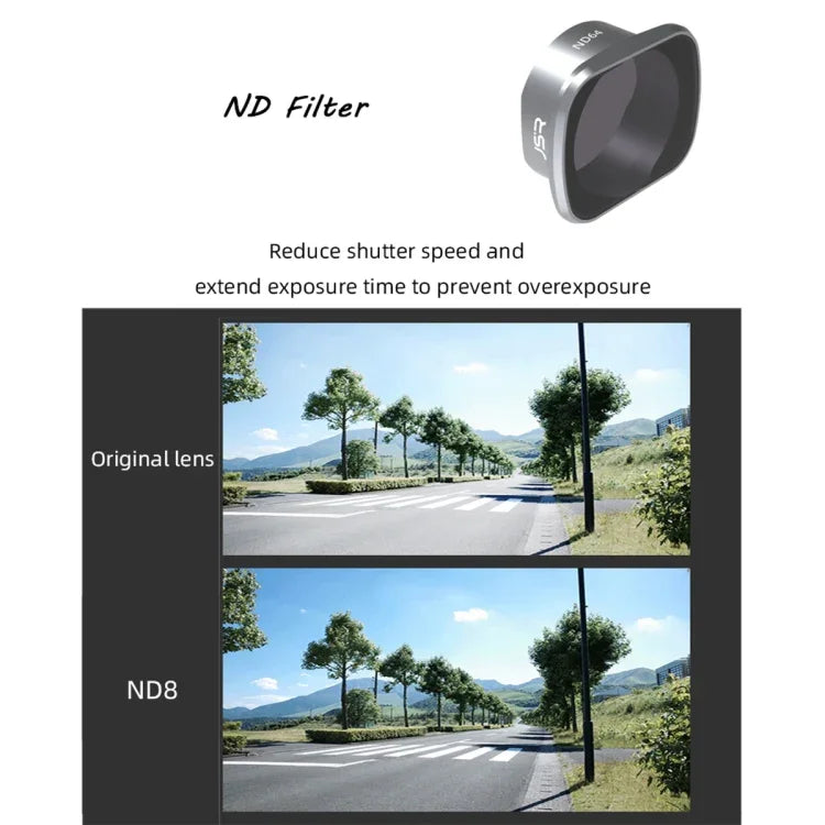 JSR KS 4 in 1 ND4+ND8+ND16+ND32 Lens Filter for DJI FPV, Aluminum Alloy Frame, 4 in 1 ND