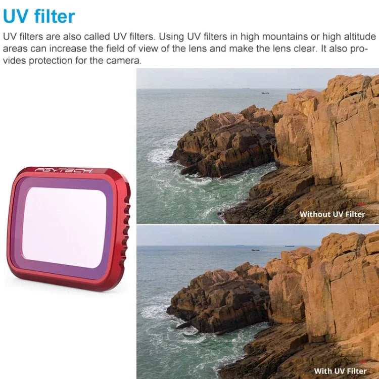 PGYTECH P-16A-032 UV Lens Filter for DJI Mavic Air 2 Drone Accessories, UV Lens